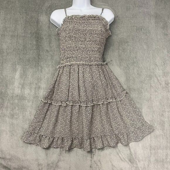 Sienna Sky Women Dress Medium Black Ditsy 90s Y2k Day-Date Picnic Sundress - Picture 2 of 16